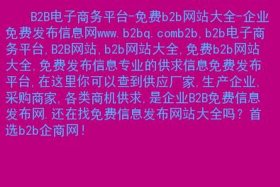 b2b网站大全 官方网站、B2B的典型网站