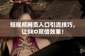 seo短视频网页入口引流推广 免费seo网站自动推广