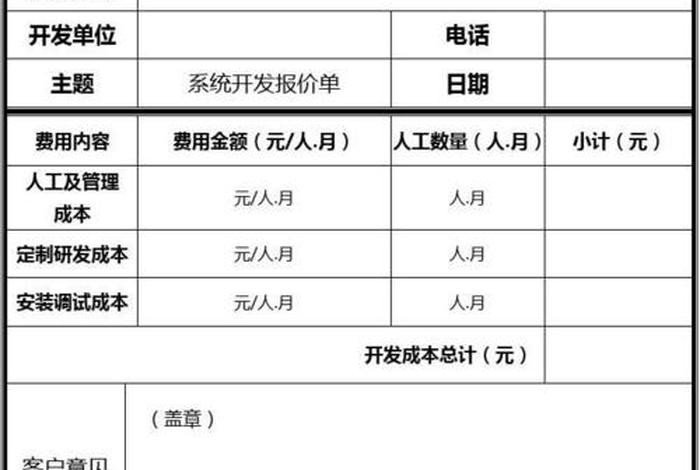 app制作费用一览表、软件测试报价单