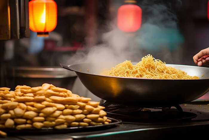 广州制作广府美食炒米饼和粉包 正宗广州炒米粉的做法
