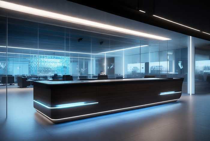 科技型公司前台设计效果图 - 科技型公司前台设计效果图片