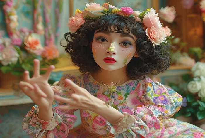 如花招牌扣鼻，如花招牌动作