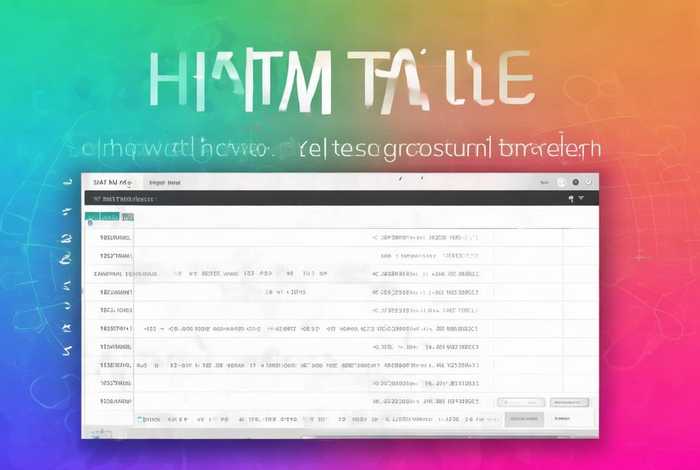 怎么创建html表格、html怎么快速创建表格