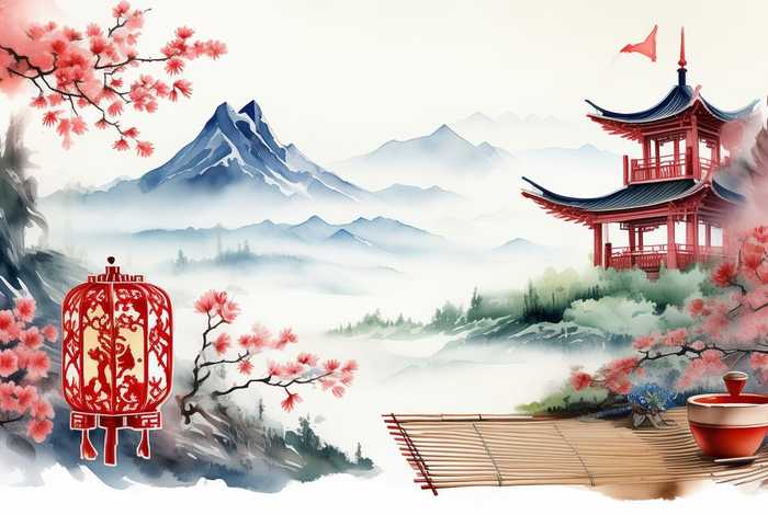 中国元素设计创意作品手绘；中国元素设计创意作品手绘图片