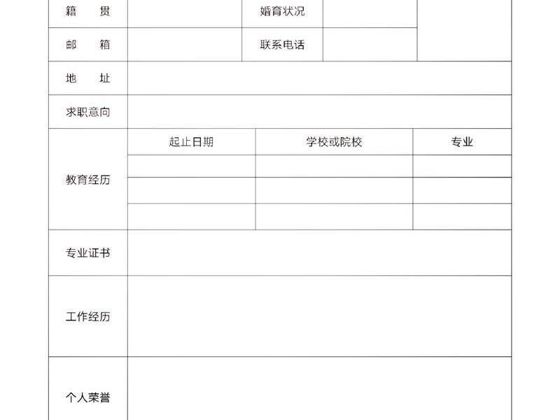 个人建简历模板、建立个人简历模板 个人建简历模板、建立个人简历模板
