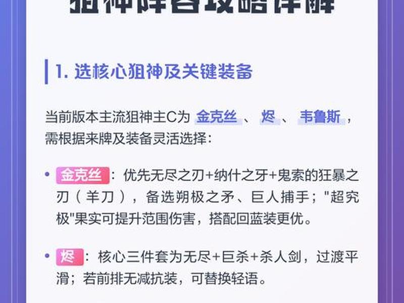 护卫狙神(护卫狙神阵容搭配攻略) 护卫狙神(护卫狙神阵容搭配攻略)