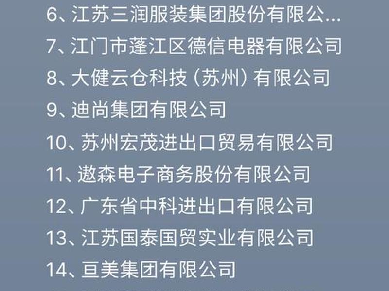 江苏外贸公司有哪些；江苏外贸公司哪些有深圳分公司