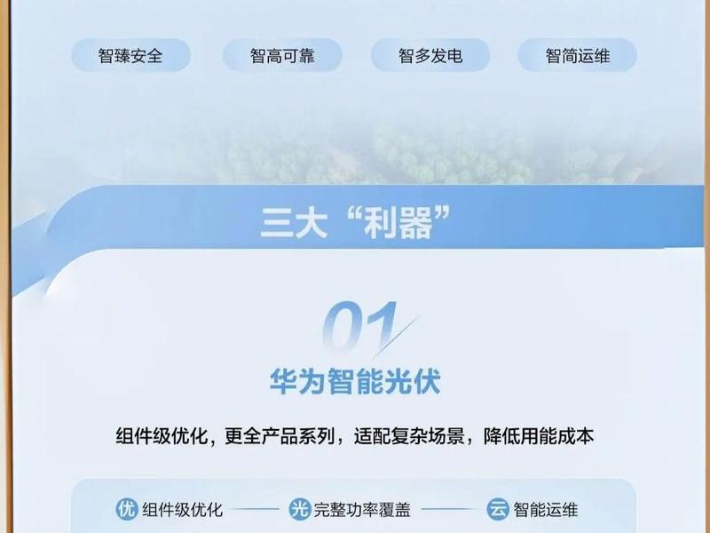 华为智能光伏app建站 华为智能光伏电站