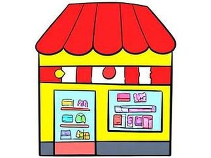 shop简笔画；shopping简笔画