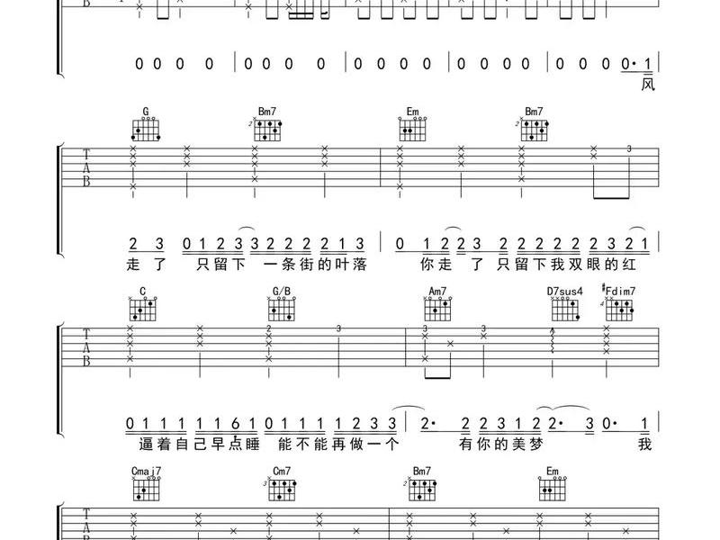 初学者简单的吉他曲谱；初学者简单的吉他曲谱大全