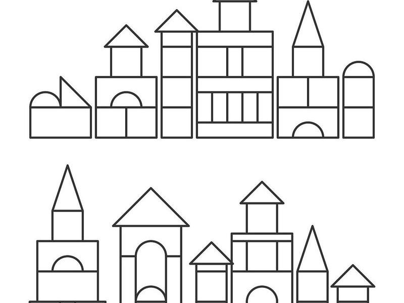 建构区搭建图片简笔画;建构区搭建方法简笔画示意图 建构区搭建图片简笔画;建构区搭建方法简笔画示意图