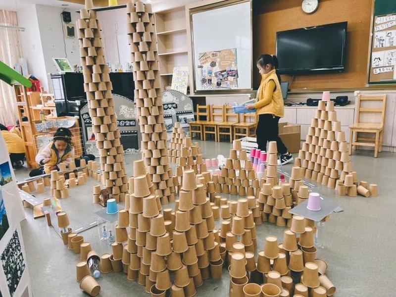 建构区纸杯搭建展示图,建构区纸杯搭建示范图 建构区纸杯搭建展示图,建构区纸杯搭建示范图