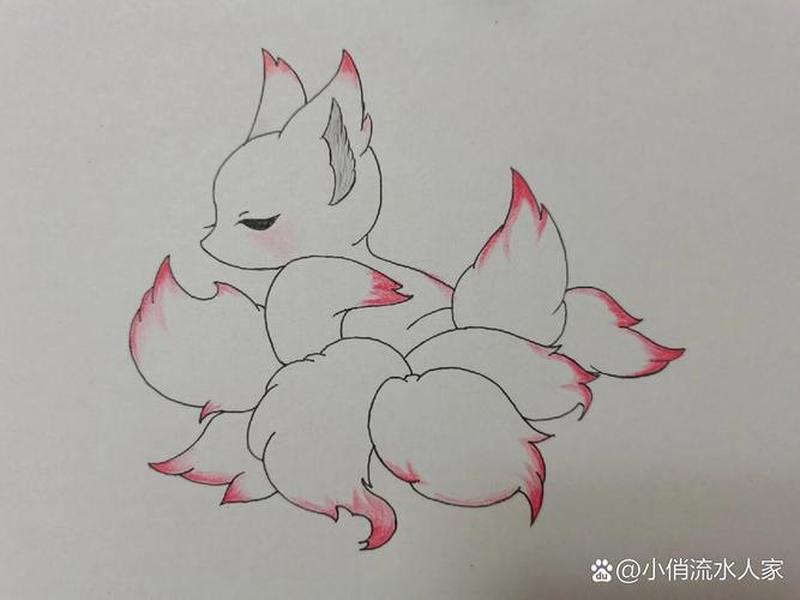 九尾狐简笔画图片 - 九尾狐简笔画图片炭笔版 九尾狐简笔画图片 - 九尾狐简笔画图片炭笔版