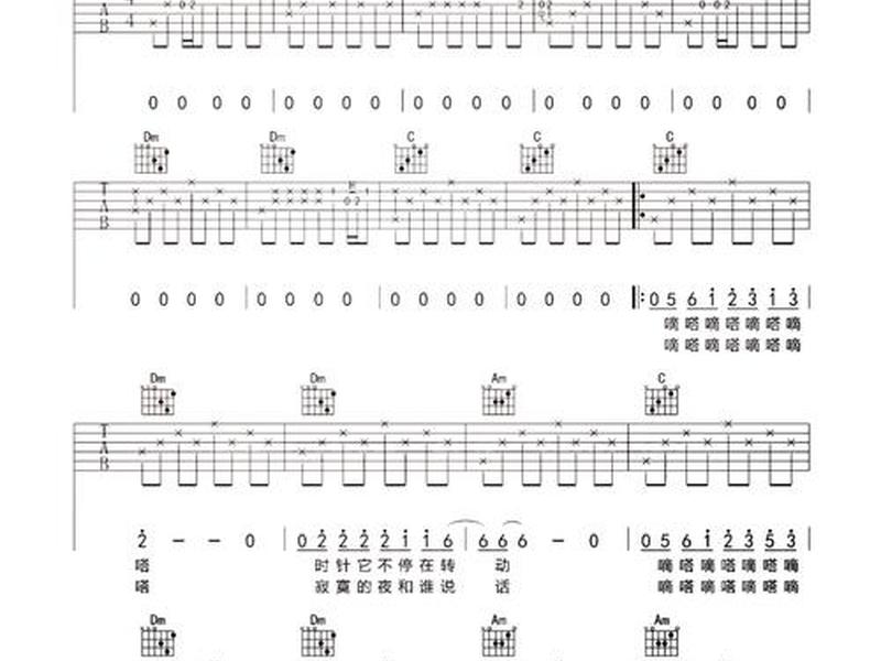 初学者简单的吉他曲谱；初学者简单的吉他曲谱大全