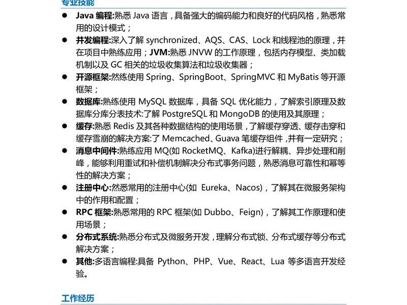 java简历项目经验范文；java简历项目经验范文怎么写