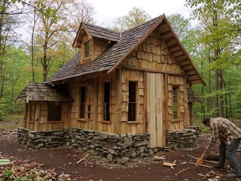 户外建房 户外建房子野外生存 户外建房 户外建房子野外生存