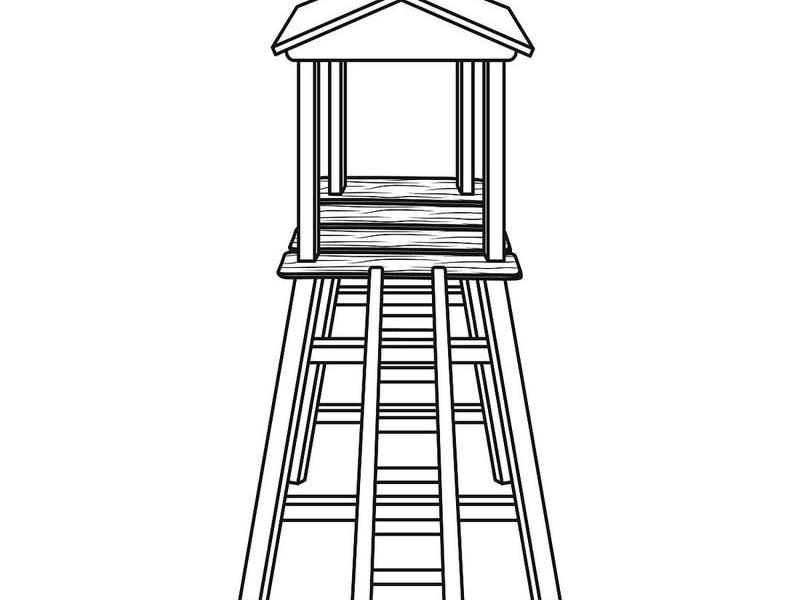 搭建瞭望台简笔画；搭建瞭望台简笔画图片