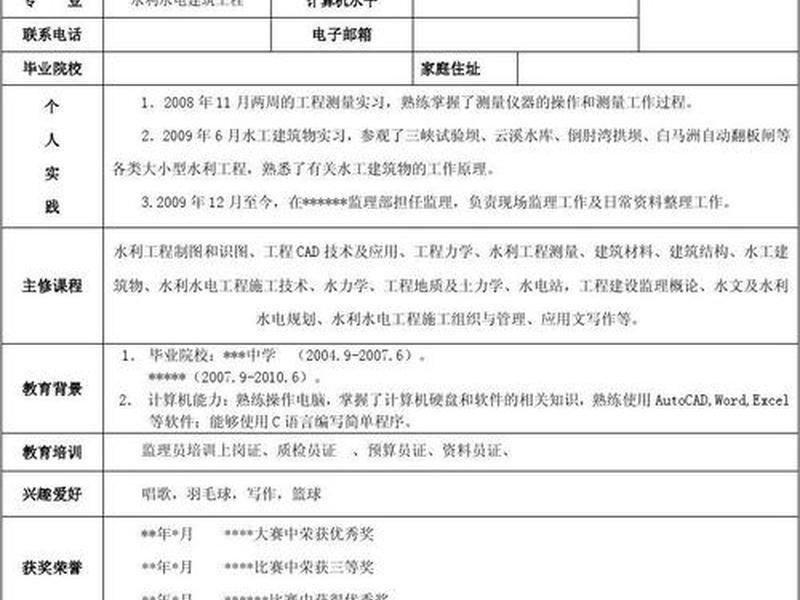 建筑工程个人简历模板图片、建筑工程个人简历模板图片大全 建筑工程个人简历模板图片、建筑工程个人简历模板图片大全