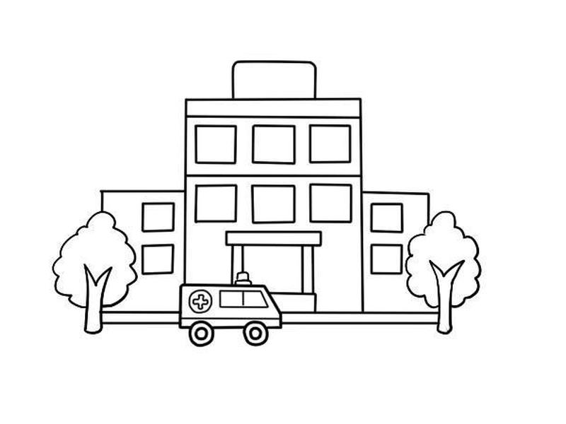 建院建筑简笔画,建筑医院简笔画 建院建筑简笔画,建筑医院简笔画