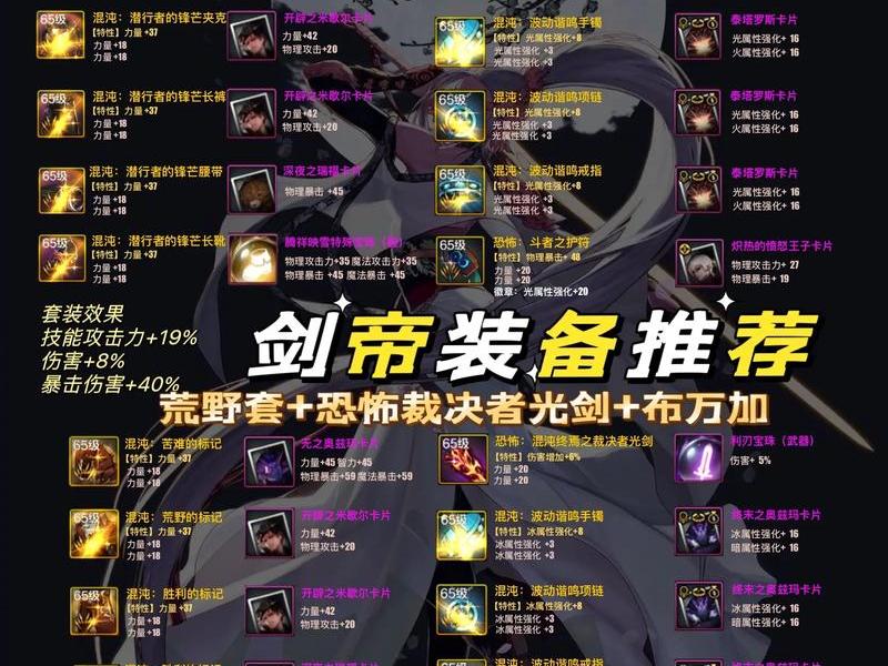 手机游戏剑魔出什么装备；手机游戏剑魔出什么装备好