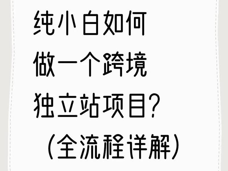 小白做独立站（做独立站流程）