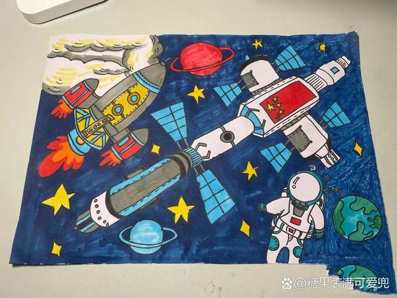 空间站简单绘画、空间站简单绘画图片 空间站简单绘画、空间站简单绘画图片