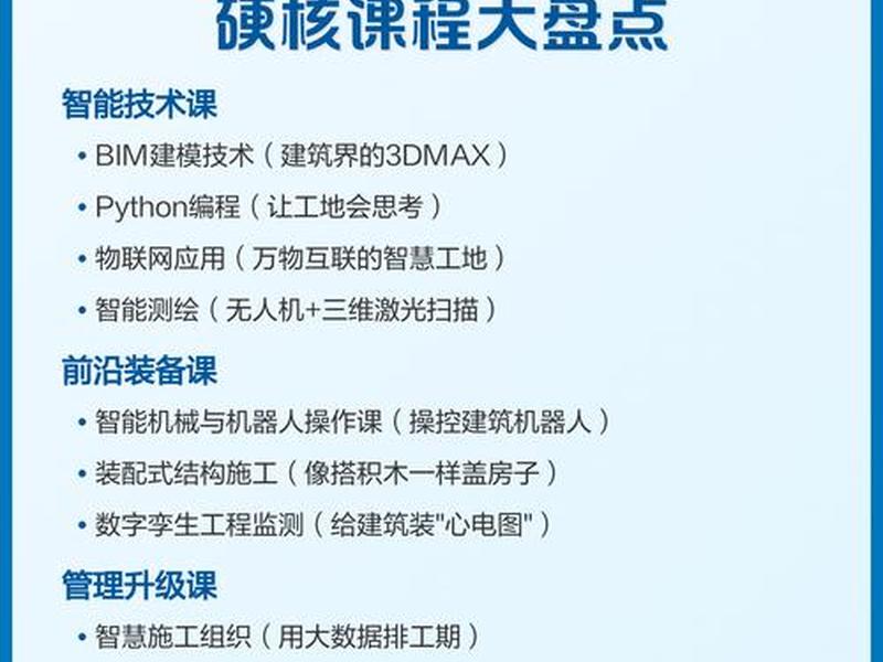 智能建造课程(智能建造主要课程) 智能建造课程(智能建造主要课程)