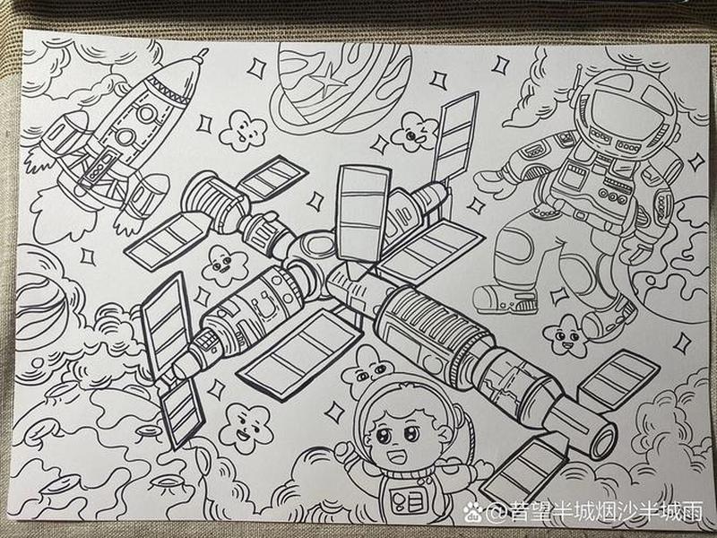 空间站画法简笔画图片、空间站画法简笔画图片大全 空间站画法简笔画图片、空间站画法简笔画图片大全