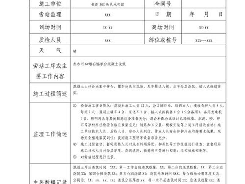 模板安装旁站记录 模板安装旁站记录怎么写 模板安装旁站记录 模板安装旁站记录怎么写