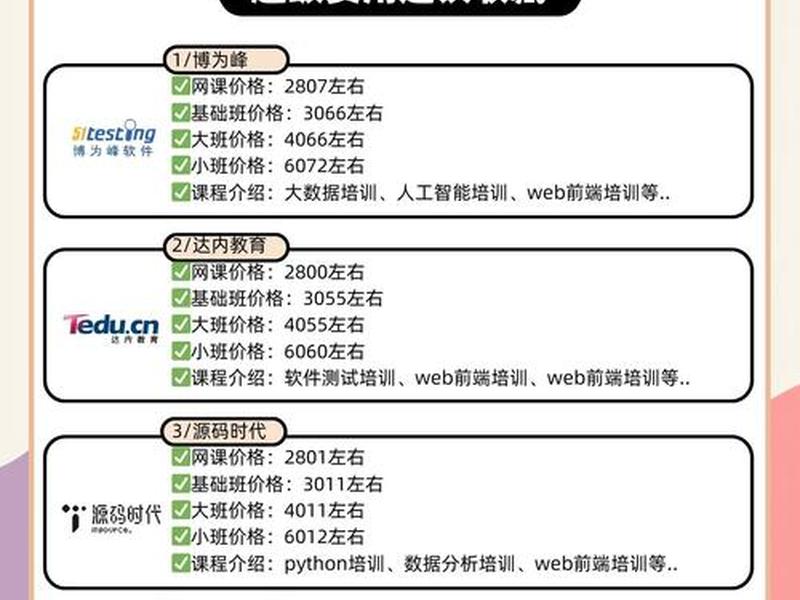web前端培训费用是多少；web前端培训费用是多少钱