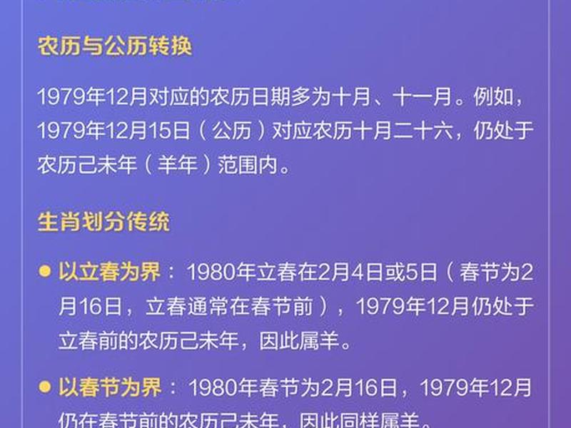 1979年属什么生肖；1979年属什么生肖年