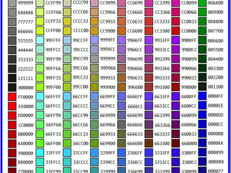 html网页颜色代码大全、html页面颜色代码
